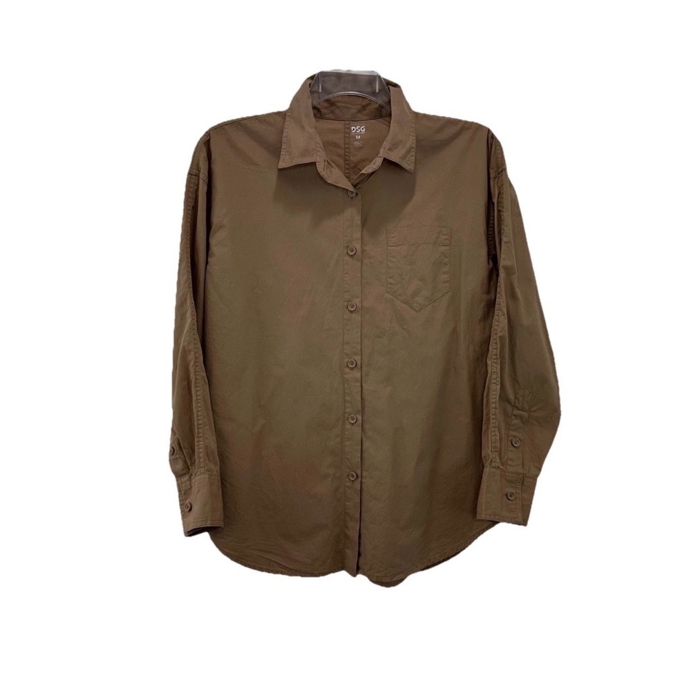 DSG Twitch Alison Womens Button Up Shirt Size Medium Sahara Sand Cotton Relaxed
